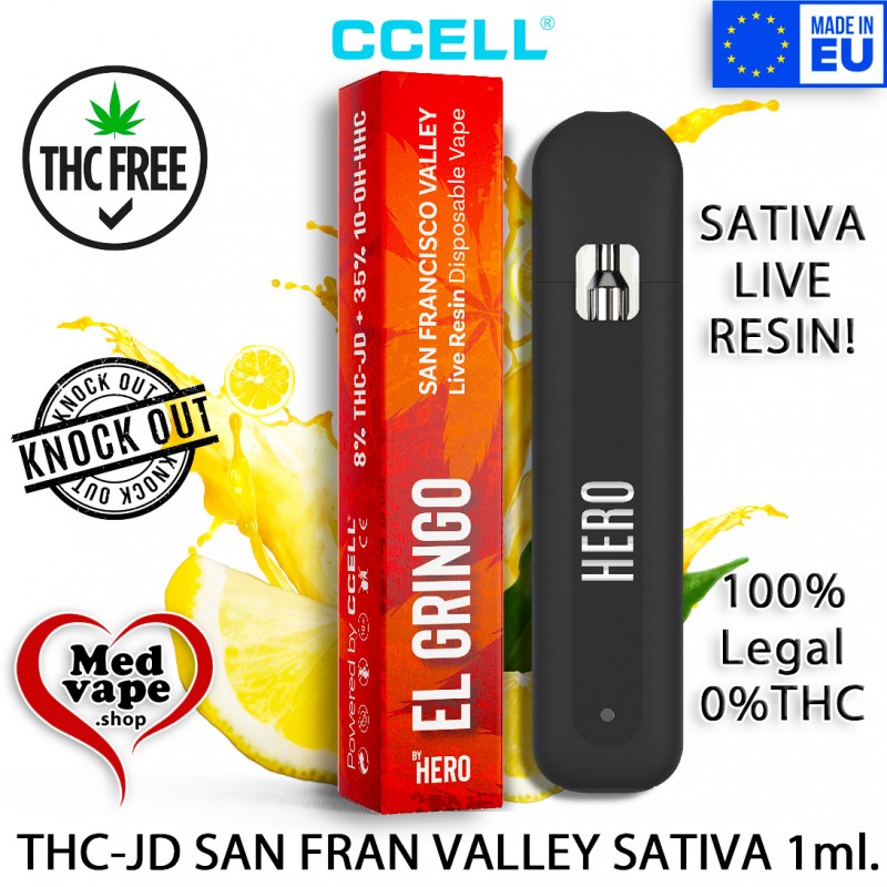 8% THC-JD + 35% 10-OH SAN FRANCISCO VALLEY - EL GRINGO WEED MEDVAPE THC