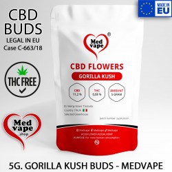 CBD BUDS GORILLA KUSH 5G. FLOWERS - MEDVAPE WEED THC